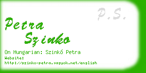 petra szinko business card